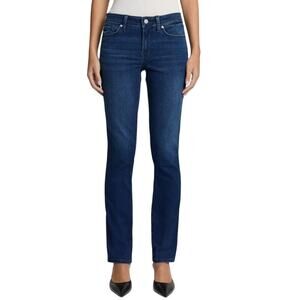 7 For All Mankind Women's "Kimmie" Fitted Straight-Leg Jeans in Hazel Blue Wash